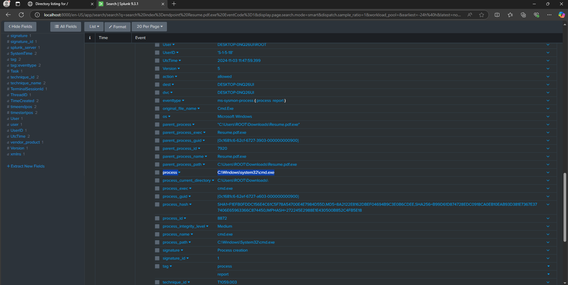 Parent Process Spawning CMD.exe